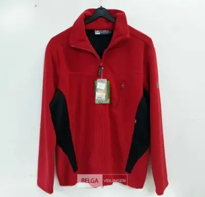 1 x Fleece trui lange rits rood/zwart L – kavel bij Belga Veilingen, Oudsbergen