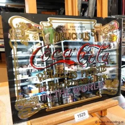 Vintage Coca-Cola reclamespiegel – kavel bij ProVeiling, Wageningen