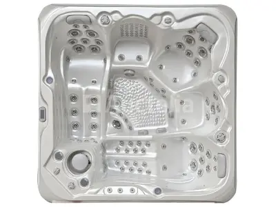Outdoor Spa 5-persoons 220x220 cm - Wit bad / antraciete zijkant - Incl. Bluetooth – kavel bij Auctelia, Tholen