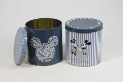 Mickey & Minnie set decoratieve blikken trommels – kavel bij De Kringwinkel, Brecht
