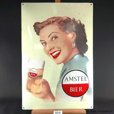 Lithografie reclamebord Amstel Bier – kavel bij ProVeiling, Wageningen