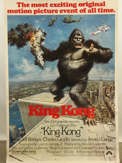 Originele XL King Kong bioscoopposter (1976) – kavel bij De Kringwinkel, Antwerpen