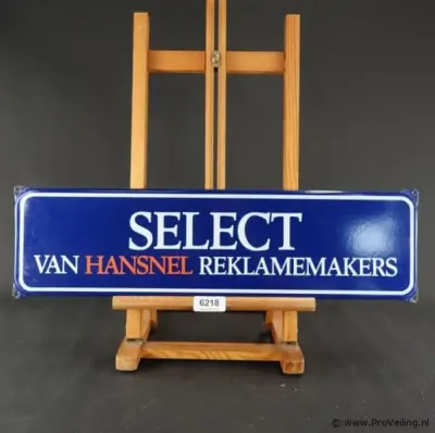 Emaille reclamebord Select van Hanssnel Reklamemakers – kavel bij ProVeiling, Wageningen