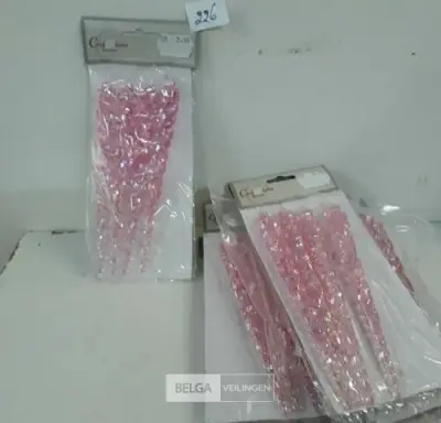 8 x Ijspegel 4 stuks roze 18 cm – kavel bij Belga Veilingen, Oudsbergen