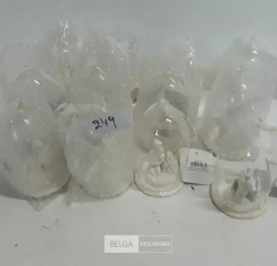 12 x Kerstfiguur in glas als kerstbal 2 assorti – kavel bij Belga Veilingen, Oudsbergen
