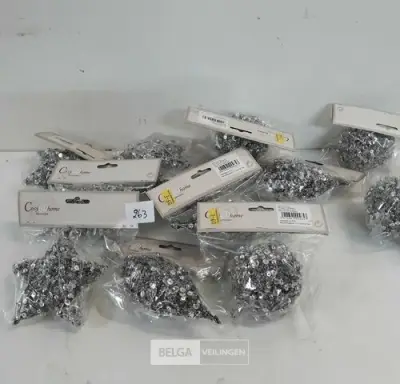 12 x Hangdeco zilver paillietten mix – kavel bij Belga Veilingen, Oudsbergen