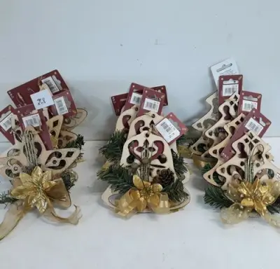 12 x Hangdeco hout 3 assorti – kavel bij Belga Veilingen, Oudsbergen