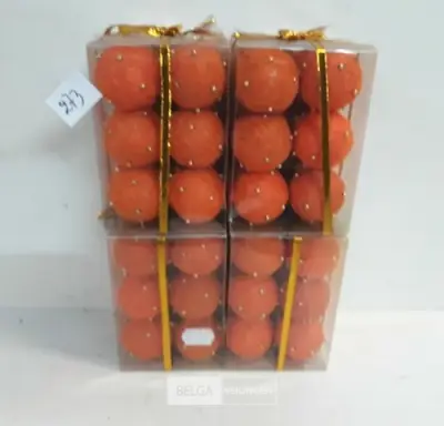 4 x Kerstballen sisal oranje 5 cm 12 stuks – kavel bij Belga Veilingen, Oudsbergen
