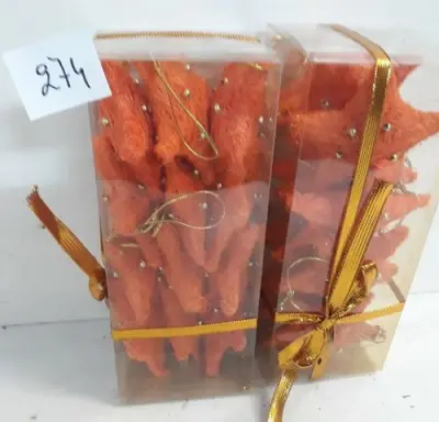 2 x Kerstster sisal oranje 8 cm 12 stuks – kavel bij Belga Veilingen, Oudsbergen