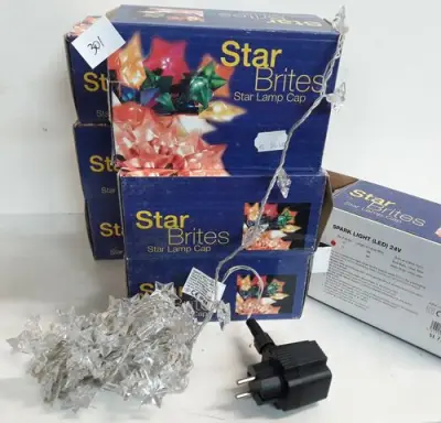 7 x Kerstlampen ster 72L LED helder wit – kavel bij Belga Veilingen, Oudsbergen