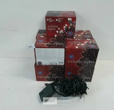 10 x Kerstlampen 180 L classic twinkel 8 programma's – kavel bij Belga Veilingen, Oudsbergen