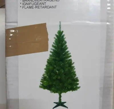1 x Kerstboom 1,8 M pvc voet groen – kavel bij Belga Veilingen, Oudsbergen