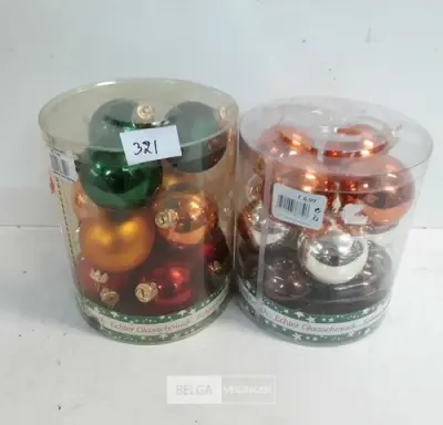 2 x Kerstballen 12 stuks glas 6 cm – kavel bij Belga Veilingen, Oudsbergen