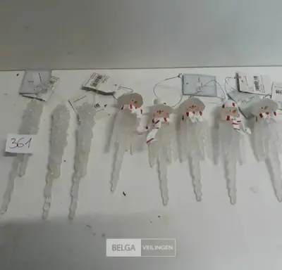8 x Ijspegel 14 cm 5 x sneeuwmanhoofd 3 x spies – kavel bij Belga Veilingen, Oudsbergen