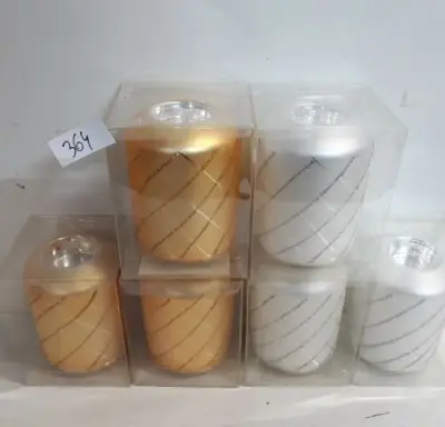 6 x T-lichthouder glas 10 cm – kavel bij Belga Veilingen, Oudsbergen