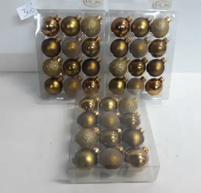 3 x Kerstballen pvc 12 stuks 4 cm groen – kavel bij Belga Veilingen, Oudsbergen
