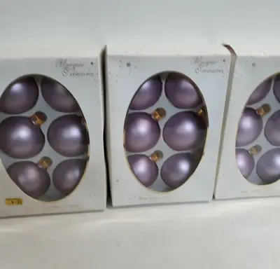 3 x Kerstballen glas 6 stuks 6 cm paars mat – kavel bij Belga Veilingen, Oudsbergen