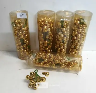 5 x Kerstballen mini goud 72 stuks – kavel bij Belga Veilingen, Oudsbergen