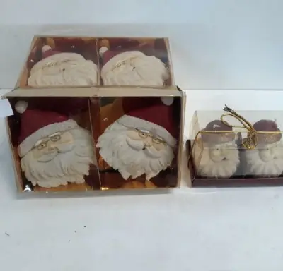 4 x Kaars kerstmanhoofd 2 stuks 2 assorti – kavel bij Belga Veilingen, Oudsbergen