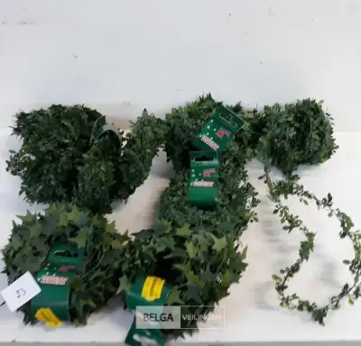 10 x Draad 5 M met blaadjes groen 2 assorti – kavel bij Belga Veilingen, Oudsbergen
