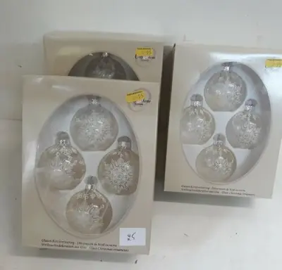3 x Kerstballen glas 4 stuks transparant – kavel bij Belga Veilingen, Oudsbergen
