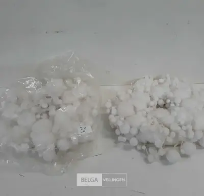 2 x Krans met wat en watten bolletjes 25 cm – kavel bij Belga Veilingen, Oudsbergen
