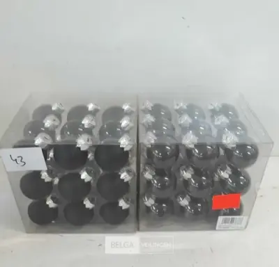 2 x Kerstballen 27 stuks zwart – kavel bij Belga Veilingen, Oudsbergen