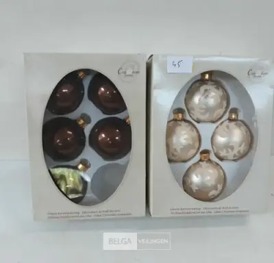 2 x Kerstballen glas mix – kavel bij Belga Veilingen, Oudsbergen
