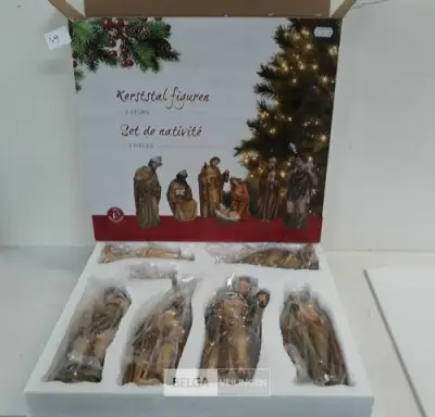 1 x Kerststal figuurtjes 7 stuks 20 cm – kavel bij Belga Veilingen, Oudsbergen