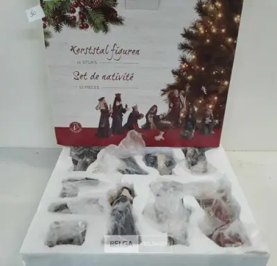 1 x Kerststal figuurtjes 11 stuks 14 cm – kavel bij Belga Veilingen, Oudsbergen