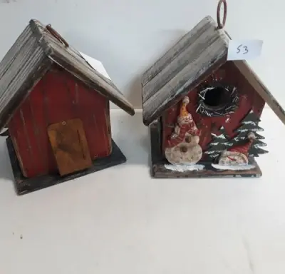 1 x Vogelhuisje hout kerstmotief – kavel bij Belga Veilingen, Oudsbergen