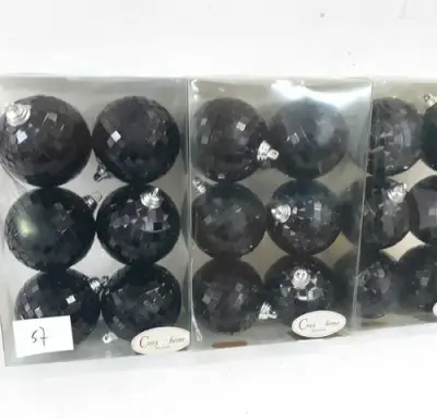3 x Kerstballen pvc 6 stuks zwart – kavel bij Belga Veilingen, Oudsbergen