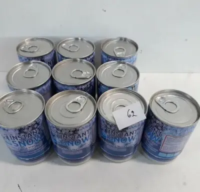 10 x Instant snow in blik – kavel bij Belga Veilingen, Oudsbergen