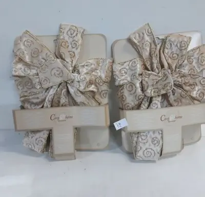 2 x Strik goud/wit 30 cm met staart van 1 M – kavel bij Belga Veilingen, Oudsbergen