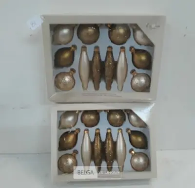 2 x Kerstballen glas mix 12 stuks – kavel bij Belga Veilingen, Oudsbergen