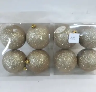 2 x Kerstballen pvc 4 stuks goud glitter – kavel bij Belga Veilingen, Oudsbergen