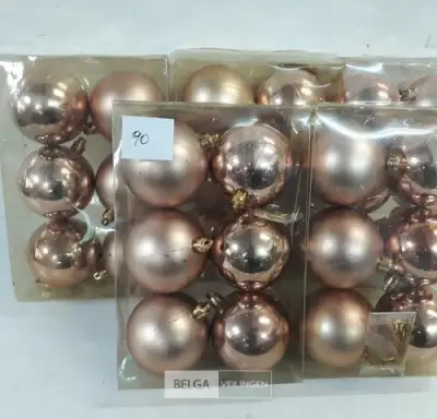 5 x Kerstballen pvc 6 stuks oud roze – kavel bij Belga Veilingen, Oudsbergen