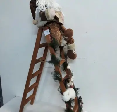 1 x Kerstman op ladder 90 cm – kavel bij Belga Veilingen, Oudsbergen