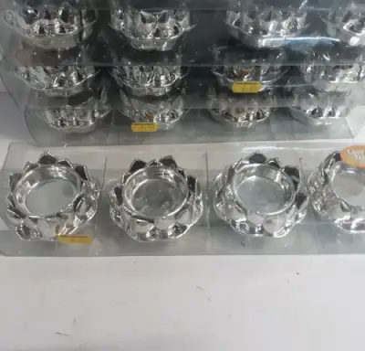 6 x T-lichthouder zilver 4 stuks 7,5 cm – kavel bij Belga Veilingen, Oudsbergen