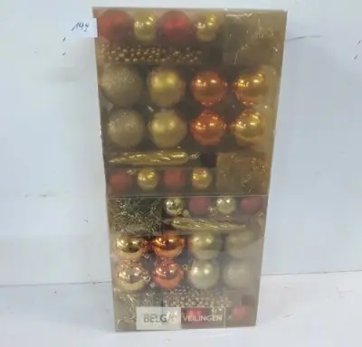 2 x Kerstdeco in set 48 stuks oranje/goud – kavel bij Belga Veilingen, Oudsbergen