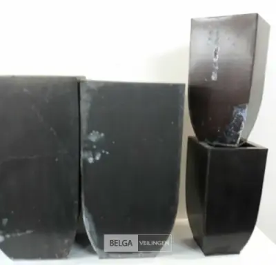 2 x Bloembakken set zinc 2 stuks met roestplekken – kavel bij Belga Veilingen, Oudsbergen