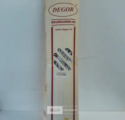 1 x Vliegengordijn pvc spaghetti linten wit-bruin 90x210 cm – kavel bij Belga Veilingen, Oudsbergen