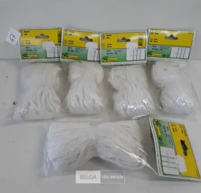 5 x Touw wit 6 mm 20 M – kavel bij Belga Veilingen, Oudsbergen