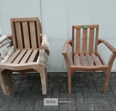 5 x Tuinstoel teak – kavel bij Belga Veilingen, Oudsbergen