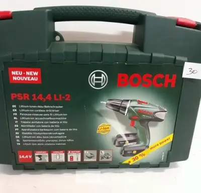 1 x Accu-boor-schroevendraaier 14,4 V PSR14.4 LI 2 accu's 1,5AH lader 1 uur – kavel bij Belga Veilingen, Oudsbergen