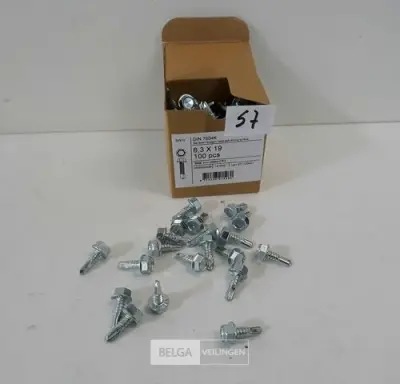 1 x Boorschroef zeskant 6,3x19 mm 100 stuks – kavel bij Belga Veilingen, Oudsbergen