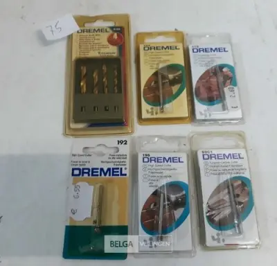 6 x Dremel toebehoren frezen/boren – kavel bij Belga Veilingen, Oudsbergen