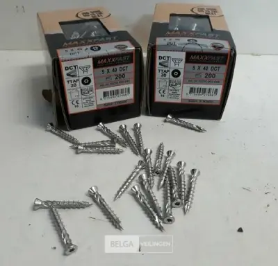 2 x Houtschroeven terrasschroeven inox 5x40mm 200 stuks – kavel bij Belga Veilingen, Oudsbergen