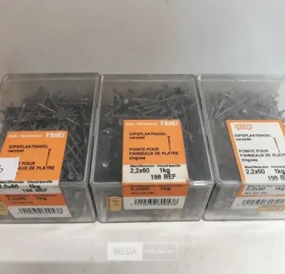 3 x Gipsplaatnagel verzinkt 1 kg – kavel bij Belga Veilingen, Oudsbergen