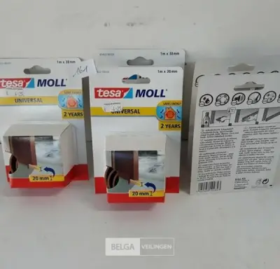 6 x Tesa zelfklevende tochtstrip 20mm bruin 1M – kavel bij Belga Veilingen, Oudsbergen